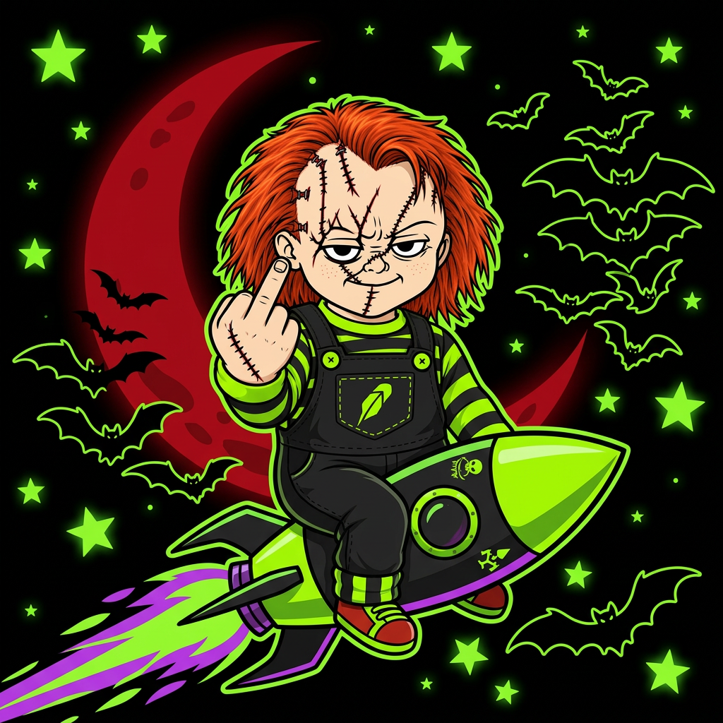 $CHUCKY meme 5: Rocket? The doll brings his own.